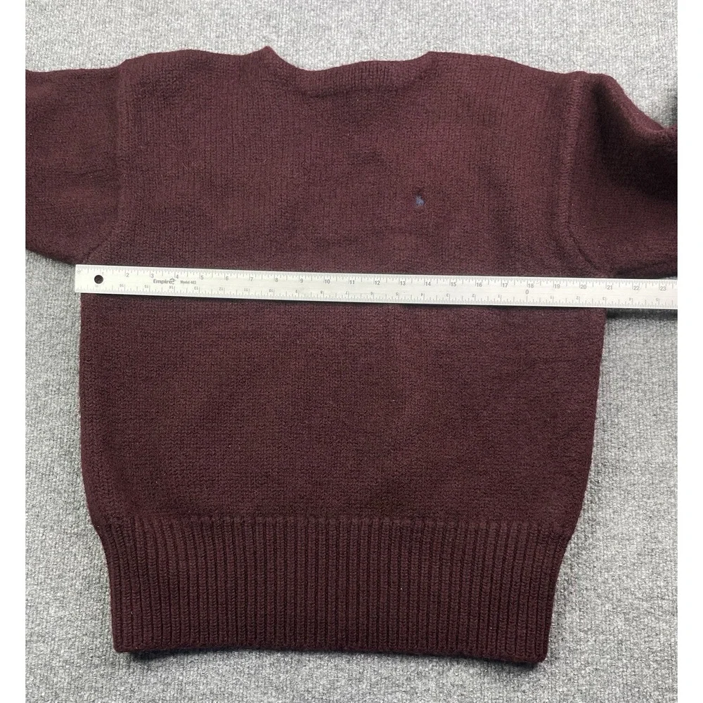 Vintage Polo Ralph Lauren Pullover Men's XL Burgundy Knit 100% Wool Heavyweight